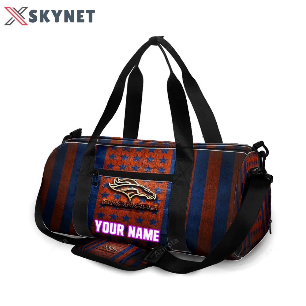 Denver broncos emblem v37 personalized name travel bag gym bag 114 Travel Bag