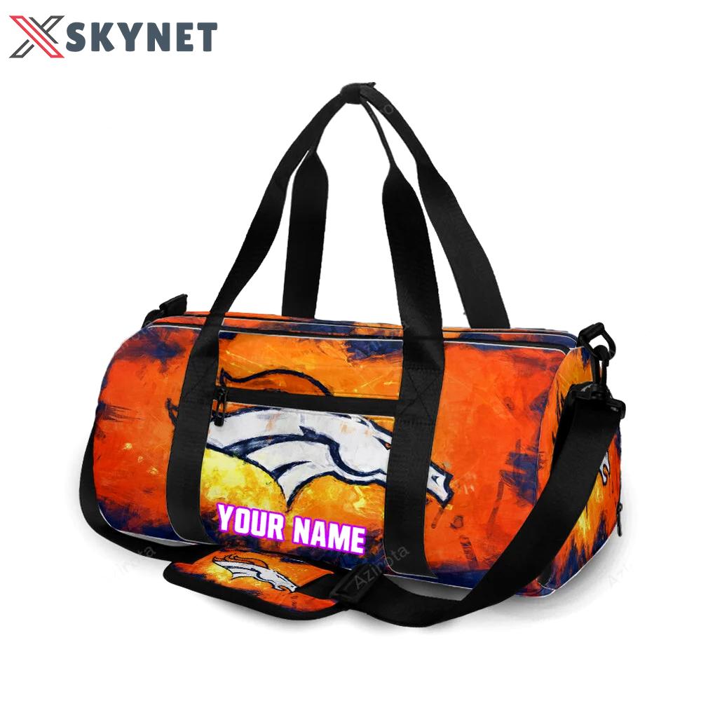 Denver broncos emblem v4 personalized name travel bag gym bag 762 Travel Bag