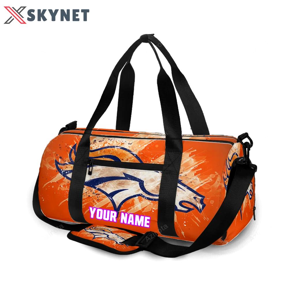 Denver broncos emblem v7 personalized name travel bag gym bag 1075 Travel Bag