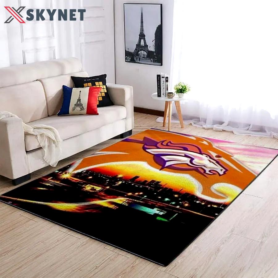 Denver broncos nfl rug living room rug home decors living room carpet floor decor Rectangle Rug