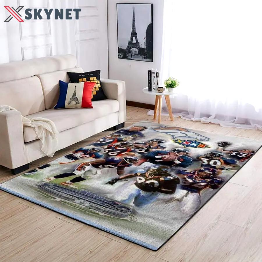 Denver broncos nfl team logo carpet rug living room 20030358 Rectangle Rug