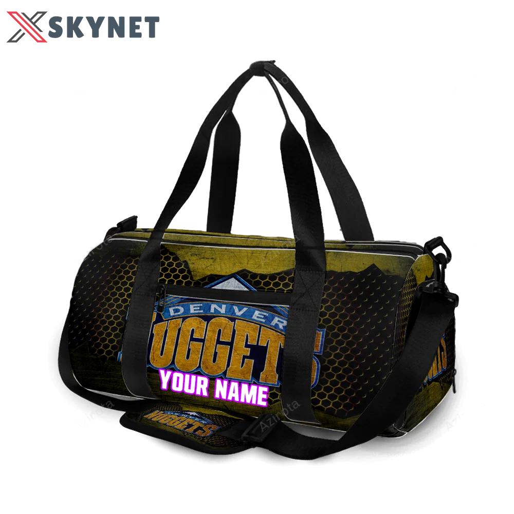 Denver nuggets yellow hive metal personalized name travel bag gym bag 910 Travel Bag