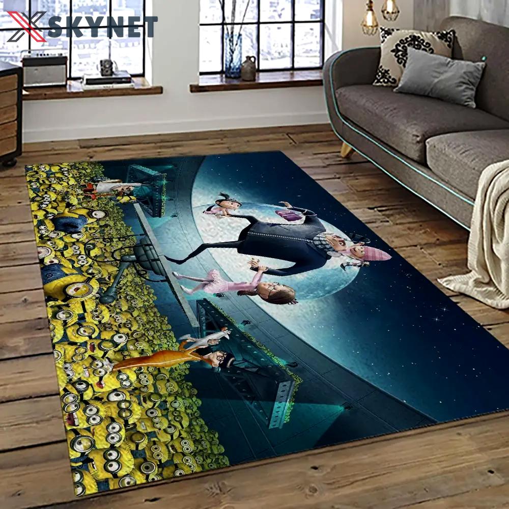 Despicable me film movie minion characters area rug home decor halloween gift best present for friends dmm77 Rectangle Rug