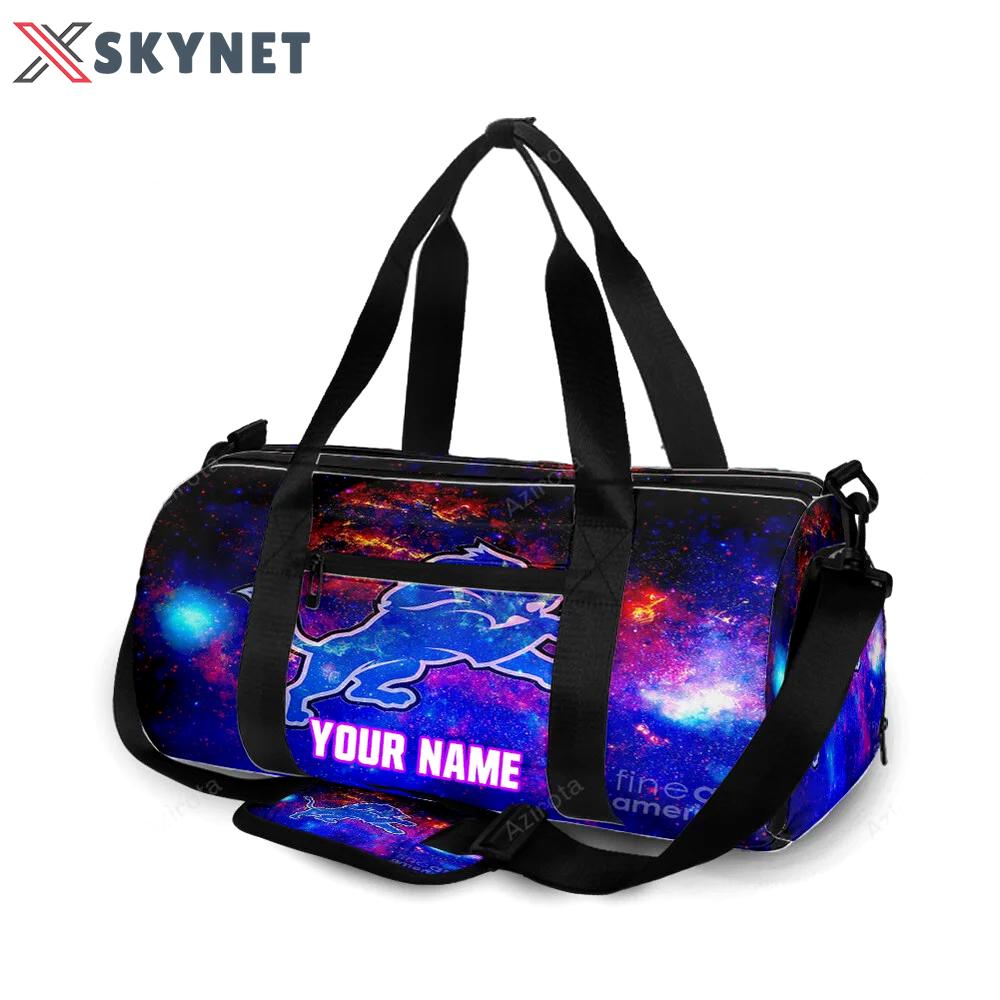 Detroit lions emblem galaxy personalized name travel bag gym bag 358 Travel Bag