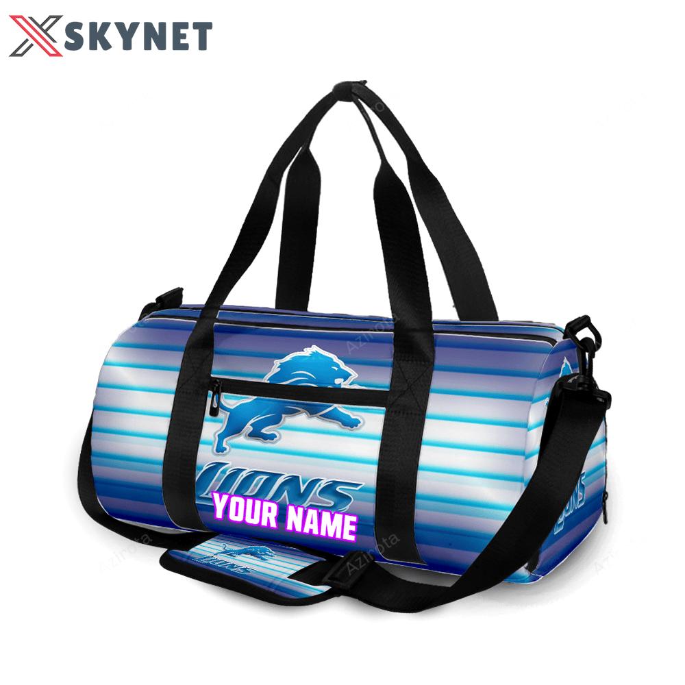 Detroit lions emblem v4 personalized name travel bag gym bag 443 Travel Bag