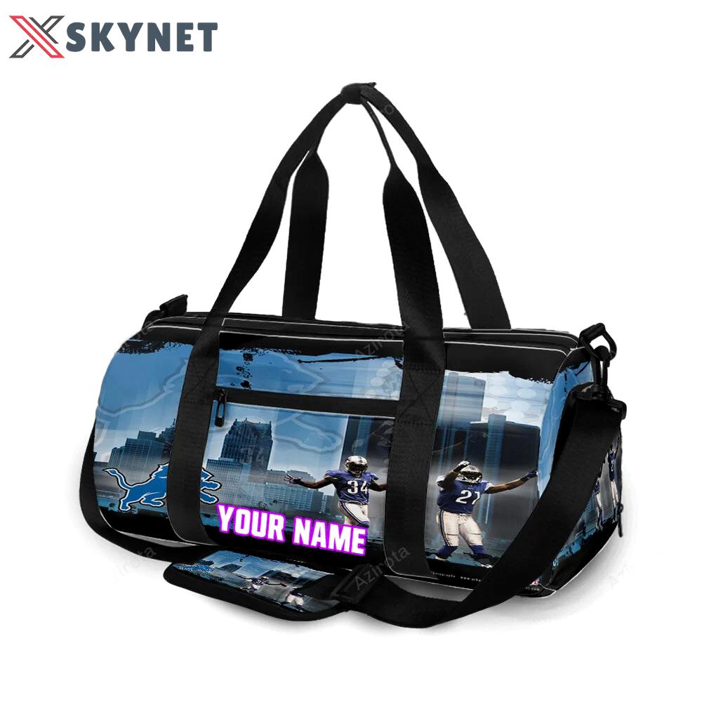 Detroit lions team v6 personalized name travel bag gym bag 418 Travel Bag