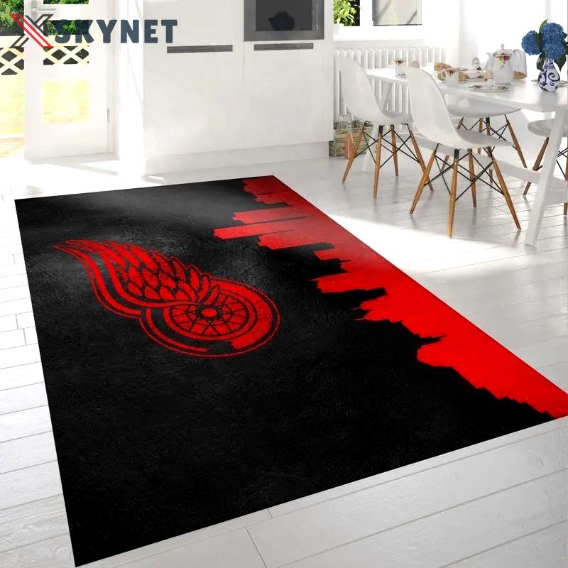 Detroit red wings nhl 1 area rug living room and bed room rug regtangle carpet Rectangle Rug