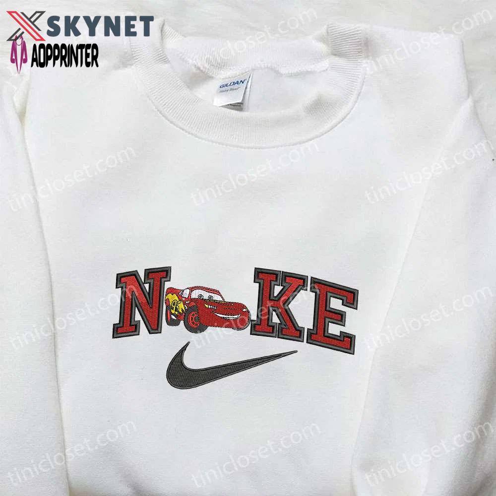 Disney characters embroidered sweatshirt lightning mcqueen x nike nike inspired shirt Embroidered Shirt