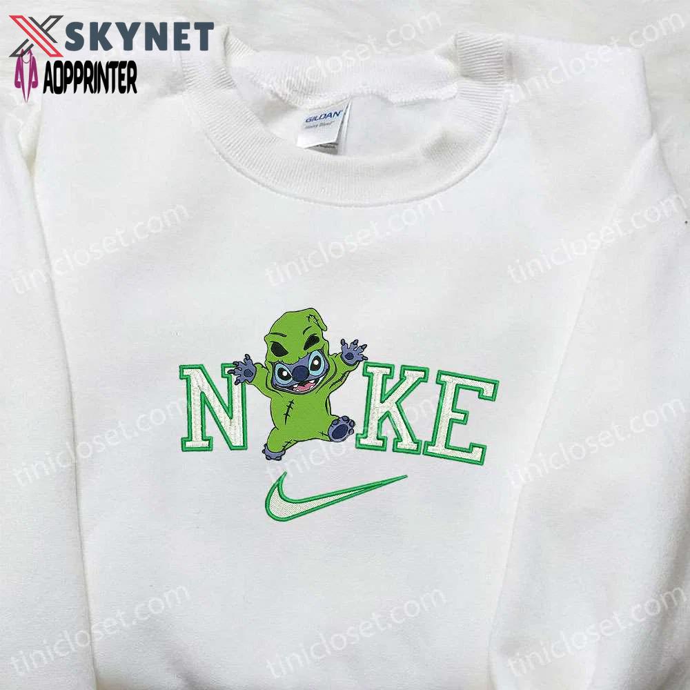 Disney halloween nike sweatshirt & embroidered hoodie: nike x stitch oogie boogie & custom designs Embroidered Shirt