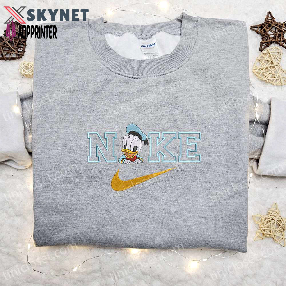 Disney-inspired baby donald duck x nike embroidered shirt: best custom birthday gift idea Embroidered Shirt