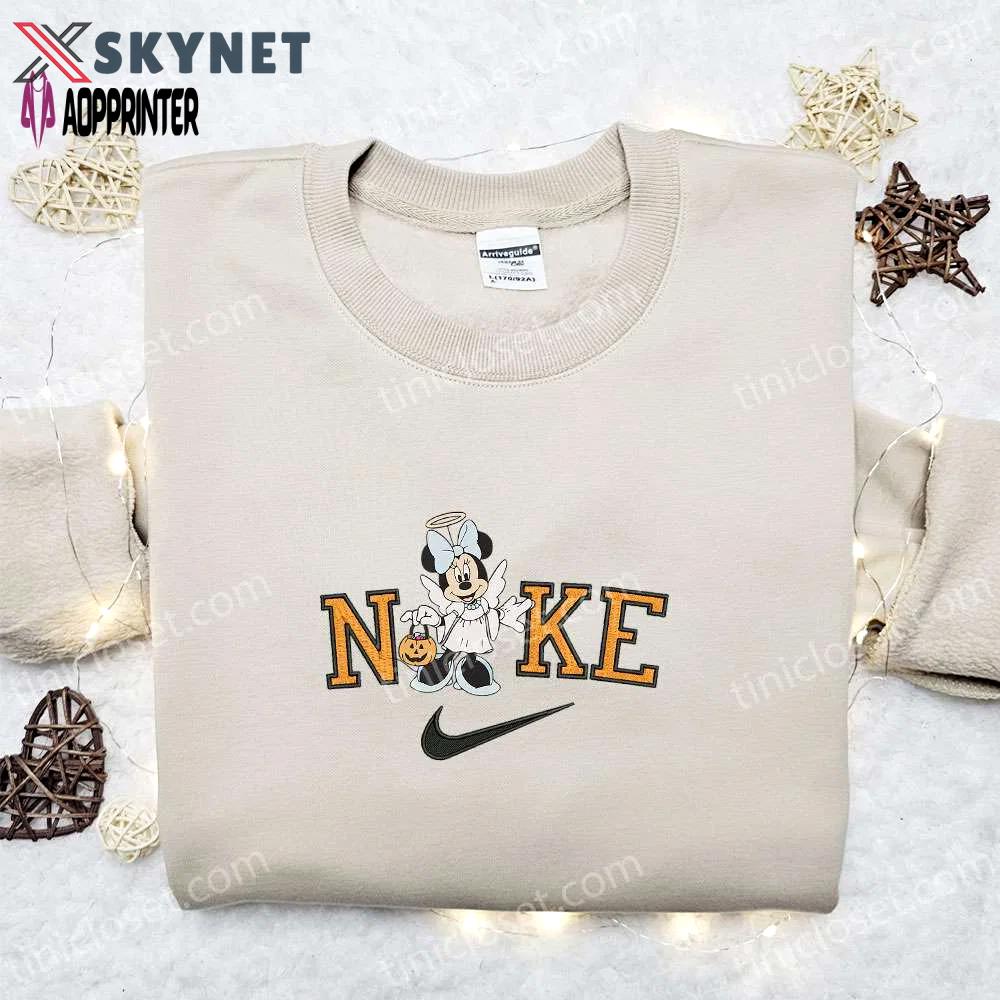 Disney minnie mouse angel x nike embroidered sweatshirt: best halloween gift idea with walt disney characters Embroidered Shirt