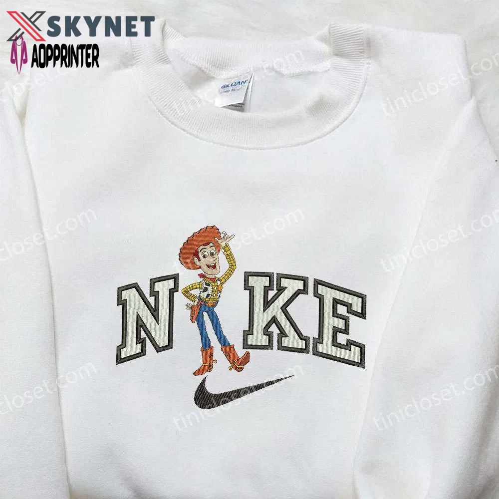 Disney woody x nike embroidered hoodie & toy story shirt – nike inspired embroidery Embroidered Shirt