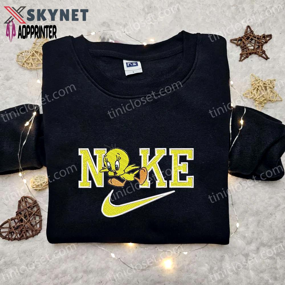 Disney x nike cartoon embroidered hoodie & shirt: best family birthday gift ideas Embroidered Shirt