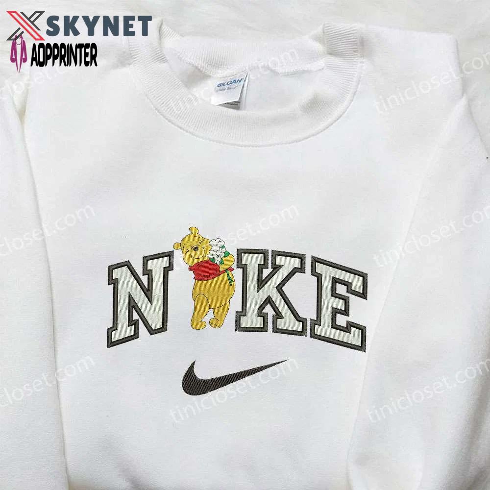 Disney x nike flower winnie the pooh embroidered sweatshirt – unique and stylish nike inspired shirt Embroidered Shirt