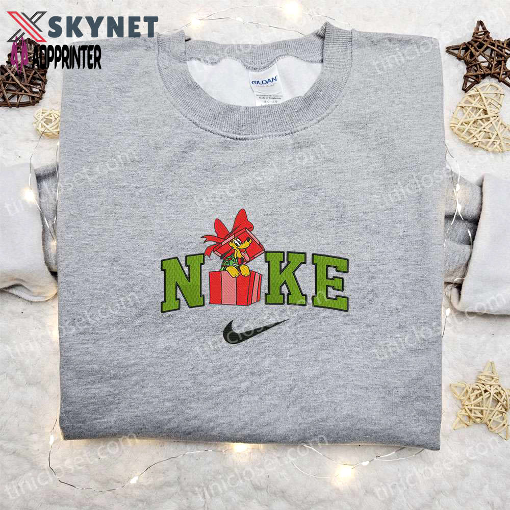 Disney x nike pluto embroidered sweatshirt: festive cartoon christmas gift Embroidered Shirt