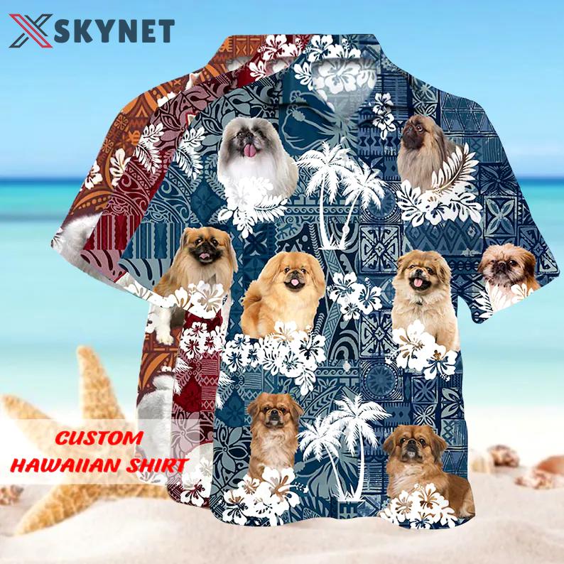 Dog face custom photo hawaiian shirt summer beach aloha 3 Hawaii Shirt Shorts & Flip Flops
