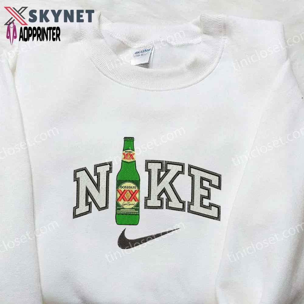 Dos equis bottle x nike embroidered shirt: perfect gift for husband custom nike shirt Embroidered Shirt