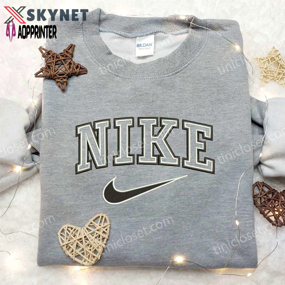 Double line x nike embroidered shirt: gift for husband custom design Embroidered Shirt