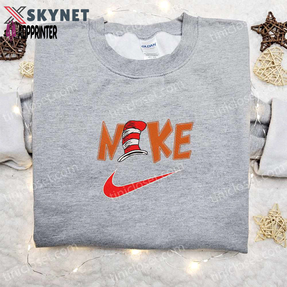 Dr seuss x nike embroidered shirt: unique christmas gift with nike inspiration Embroidered Shirt