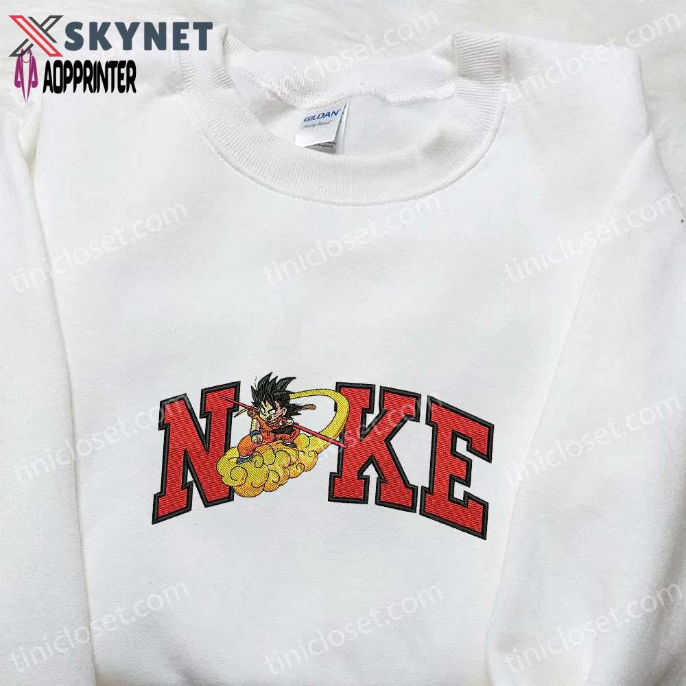 Dragon ball goku cloud x nike anime embroidered tshirt: stylish nike inspired shirt Embroidered Shirt