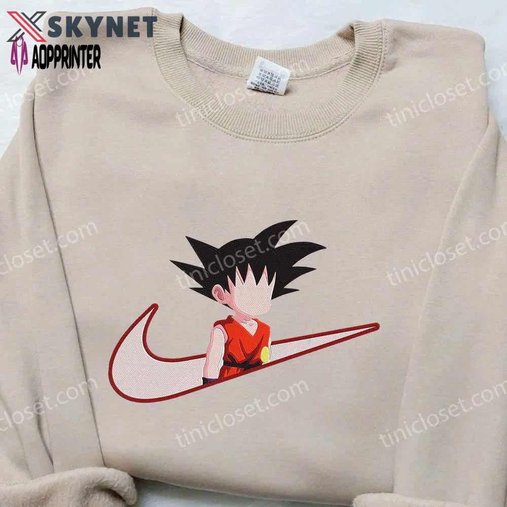 Dragon ball son goku kid nike embroidered shirt: anime sweatshirt & hoodie for fans Embroidered Shirt
