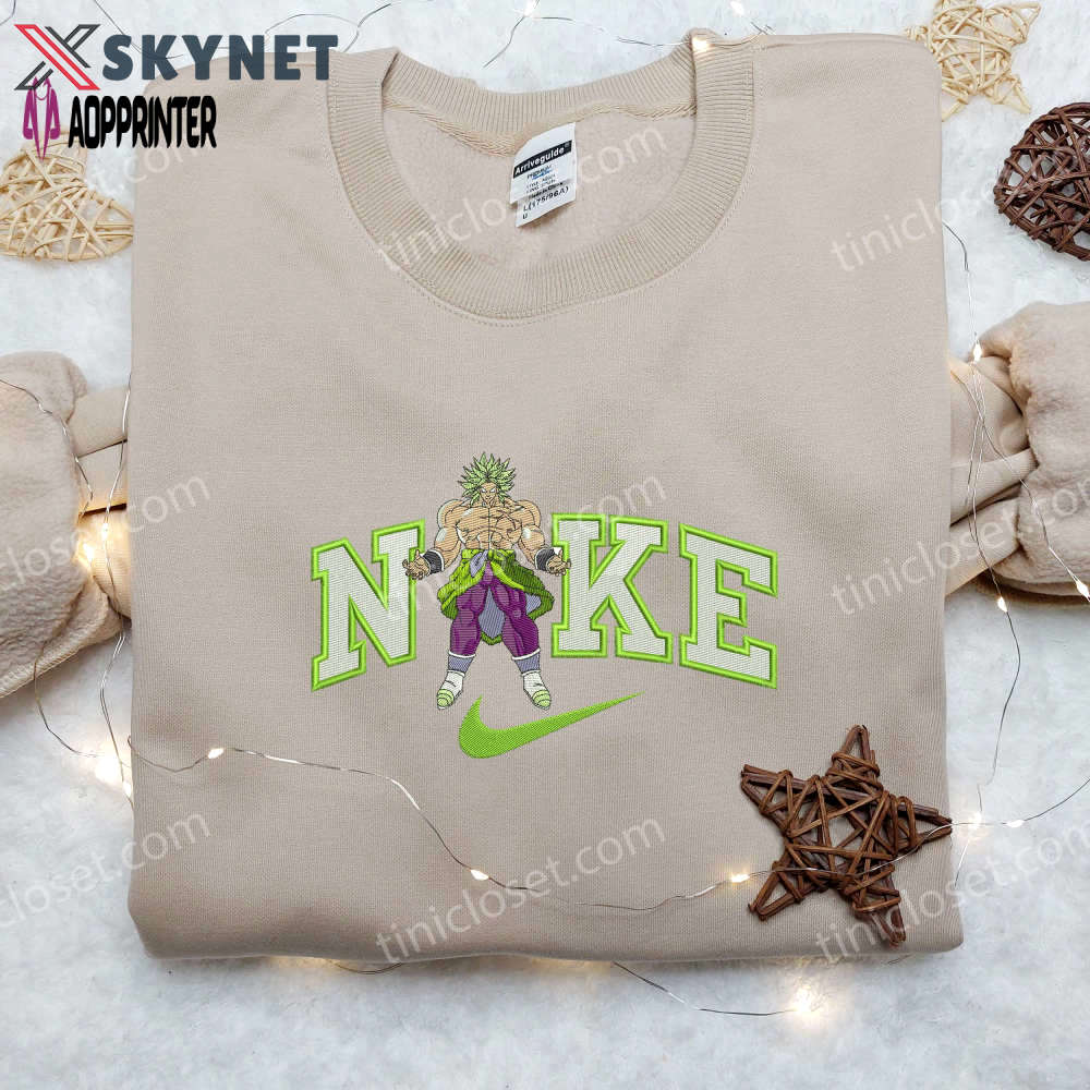 Dragon ball z broly x nike embroidered shirt – custom and unique nike design Embroidered Shirt