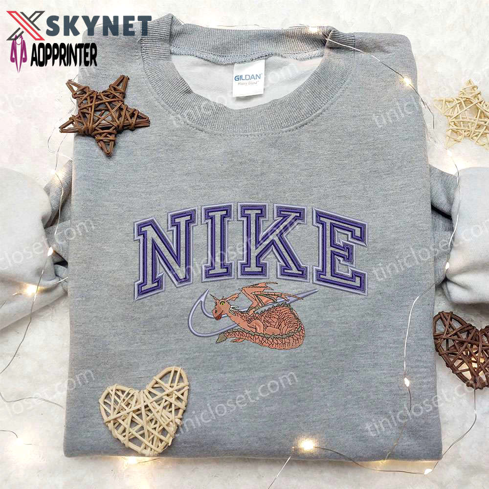 Dragon x nike & shrek embroidered shirts custom unique nike apparel Embroidered Shirt