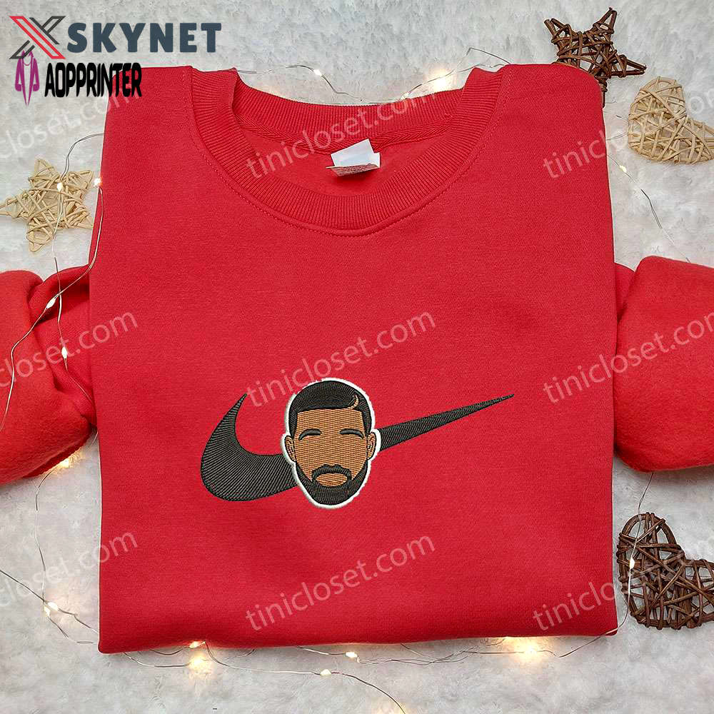 Drake x nike swoosh embroidered hoodie & raptors nba sport shirt toronto inspired Embroidered Shirt