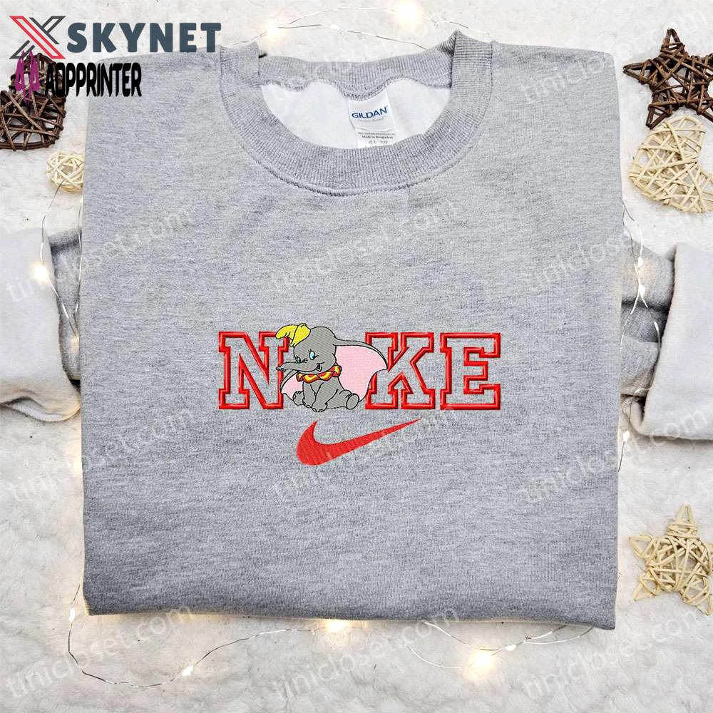 Dumbo x nike cartoon embroidered shirt disney inspired limited edition Embroidered Shirt