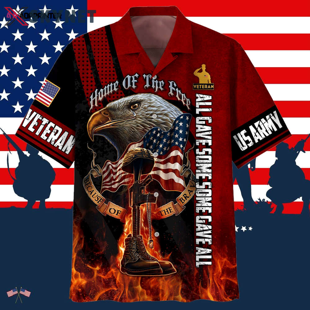 Eagle u.s. army veteran fire hawaiian shirt Hawaii Shirt
