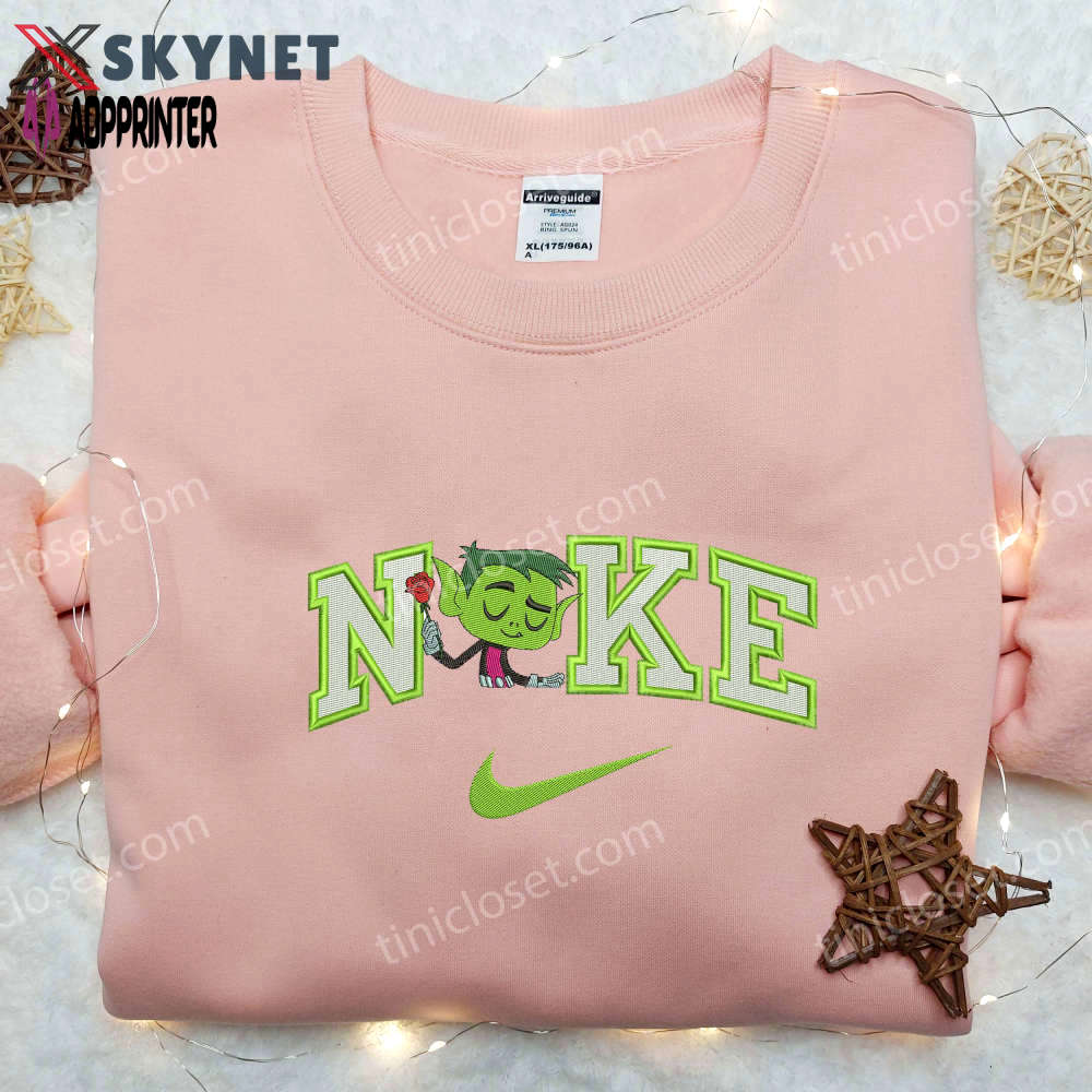 East boy x swoosh nike embroidered shirt teen titans go cartoon tee Embroidered Shirt