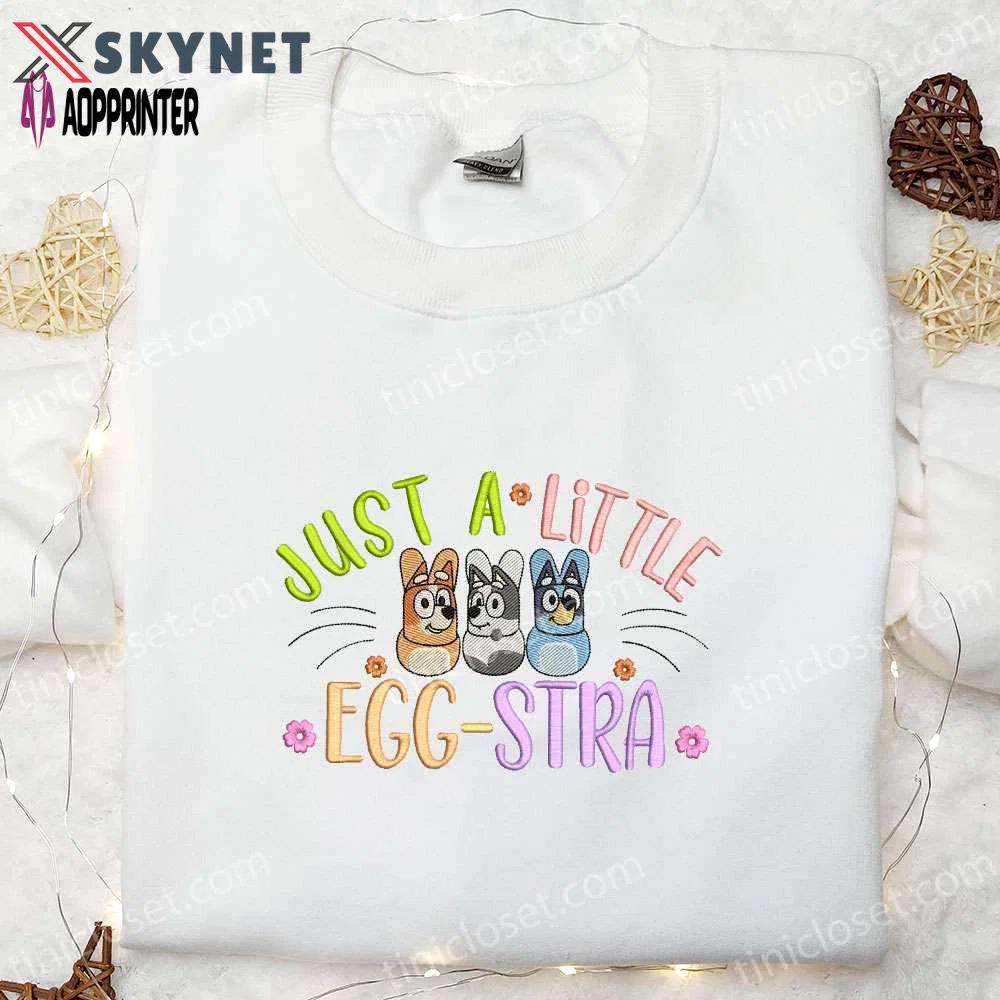 Easter bluey characters embroidered shirt & cartoon hoodie – perfect thanksgiving day gift idea Embroidered Shirt