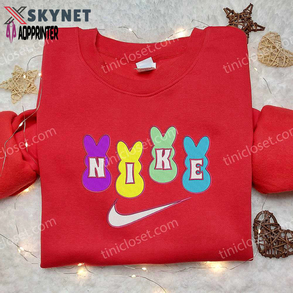 Easter rabbit x nike embroidered shirt: custom gift for son Embroidered Shirt