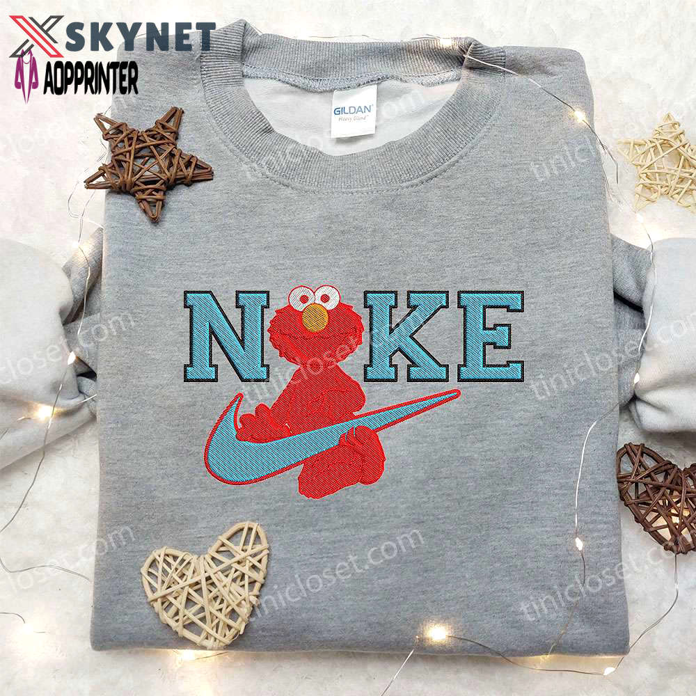 Elmo x nike embroidered shirt: sesame street custom design nike official merch Embroidered Shirt