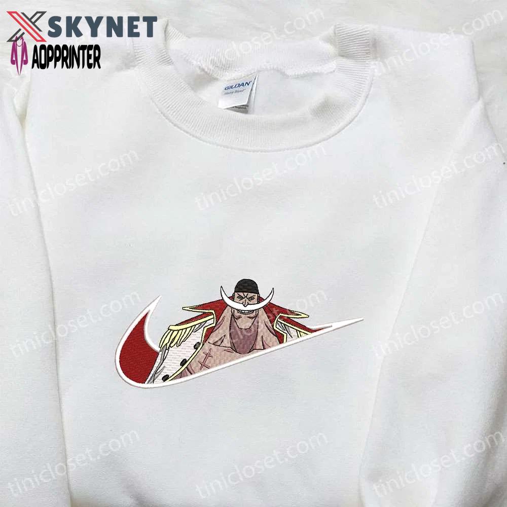 Exclusive edward newgate x nike swoosh anime & one piece embroidered shirt – custom nike design Embroidered Shirt