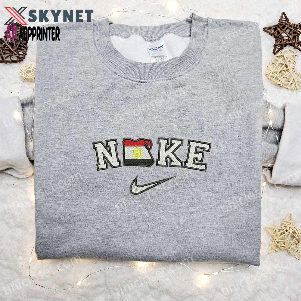 Exclusive egypt x nike swoosh embroidered & flag custom shirts Embroidered Shirt
