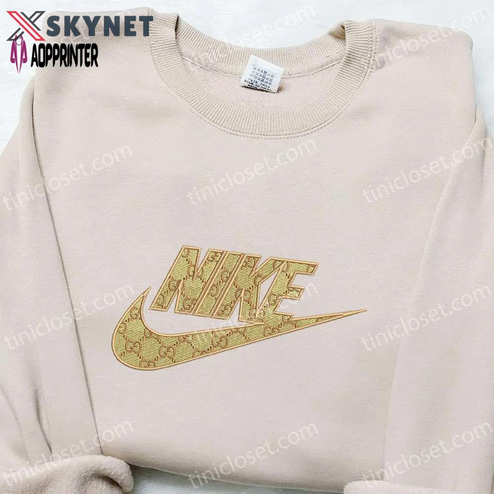 Exclusive gucci x nike embroidered shirt hoodie & custom t-shirt – nike inspired collection Embroidered Shirt