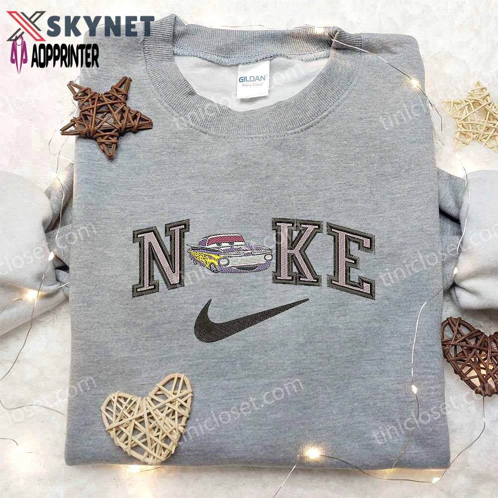Exclusive ramone x nike & disney pixar cars embroidered shirt – iconic nike-inspired design Embroidered Shirt