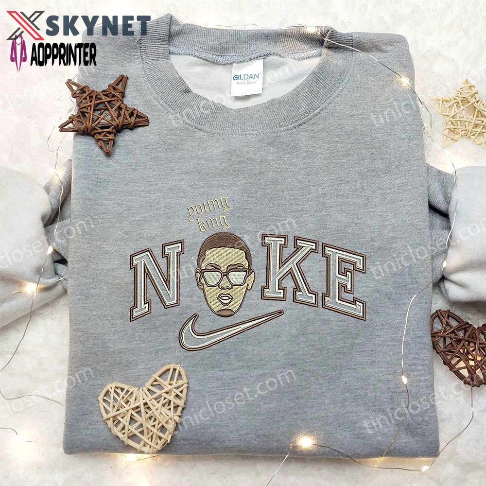 Exclusive young king x nike embroidered hoodie & celebrity shirt – get inspired with nike s trendy embroidered collection Embroidered Shirt