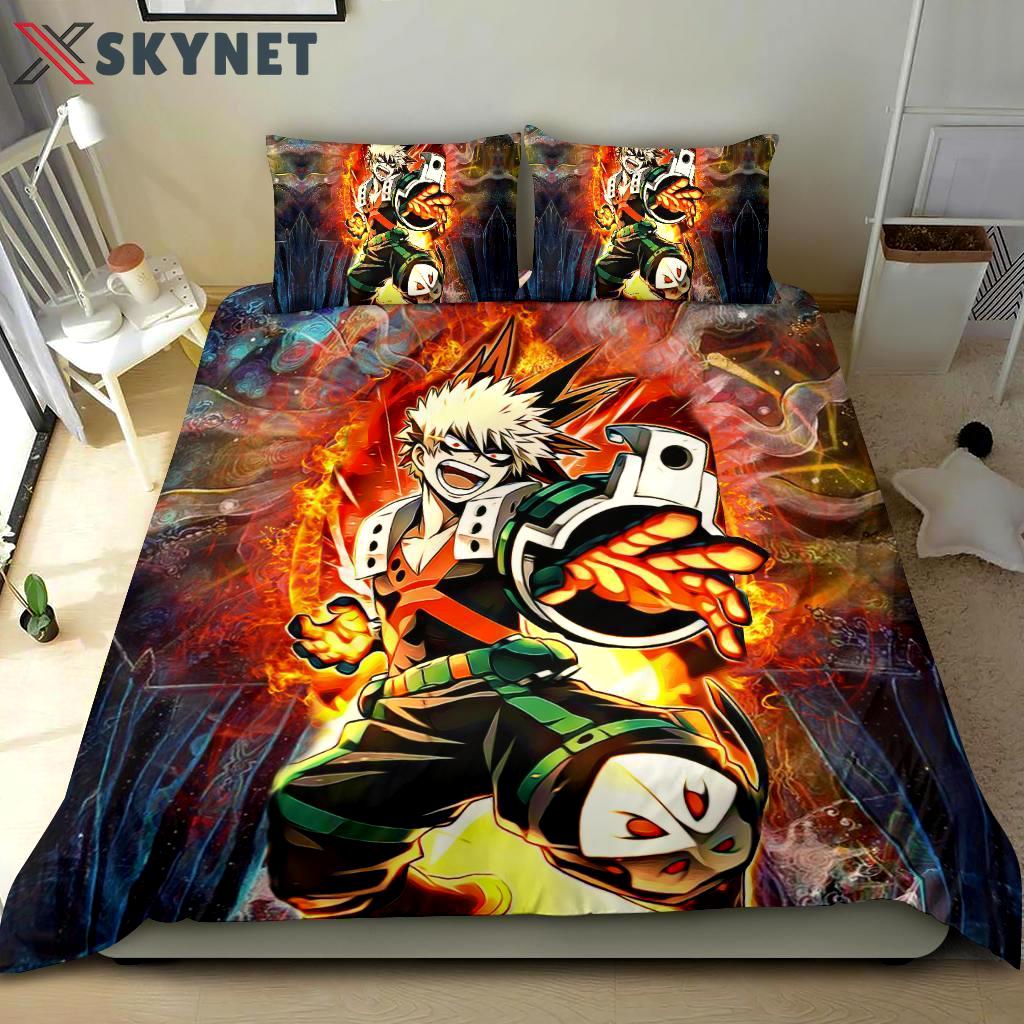 Fandomgift blazing bakugo        Bedding Sets bedclothes duvet sheets covers bedroom idea bedspread blankets home decor bed linen
