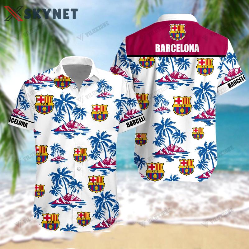 Fc barcelona hawaiian shirt Hawaii Shirt Shorts & Flip Flops
