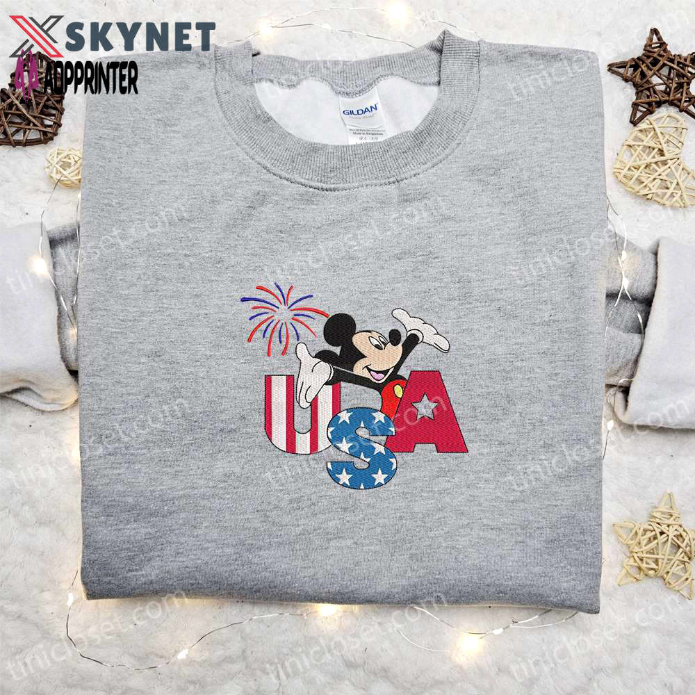 Firework usa mickey mouse embroidered shirt: disney s best patriotic shirts Embroidered Shirt