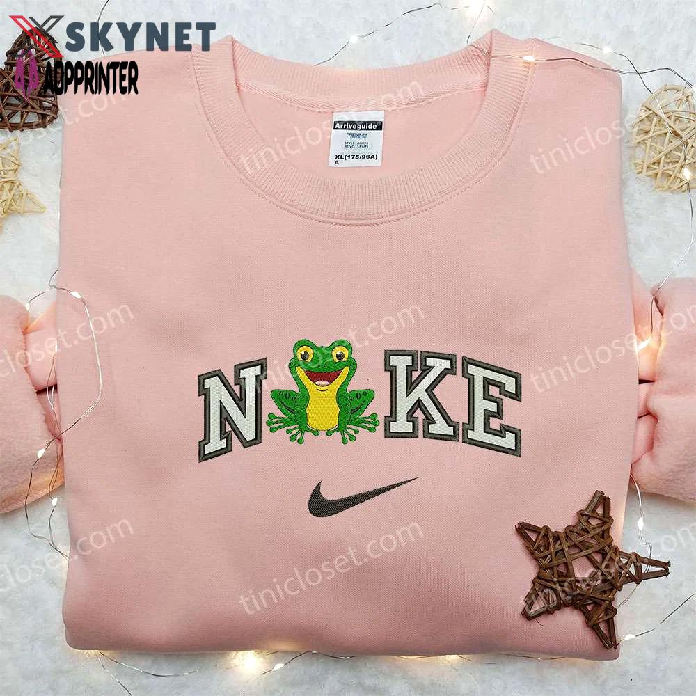 Frog x nike embroidered shirt: animal & custom design for unique style Embroidered Shirt