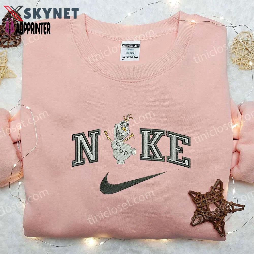 Frozen disney olaf x nike embroidered sweatshirt – nike inspired shirt Embroidered Shirt