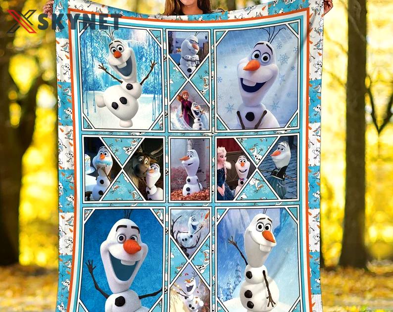 Frozen olaf blanket, olaf fleece blanket, frozen blanket quilt, couch sofa blanket, birthday gifts, home bedding decor Quilt Blanket
