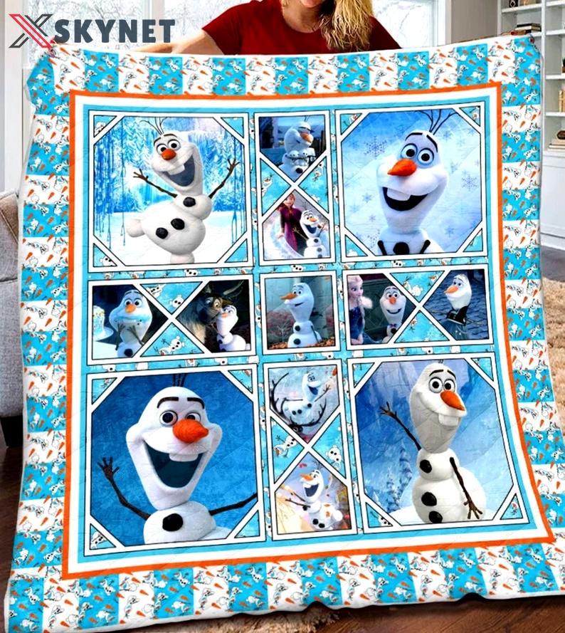 Frozen olaf blanket, olaf fleece blanket, olaf couch sofa blanket,elsa and olaf gift,christmas xmas gifts kids frozen birthday gifts Quilt Blanket