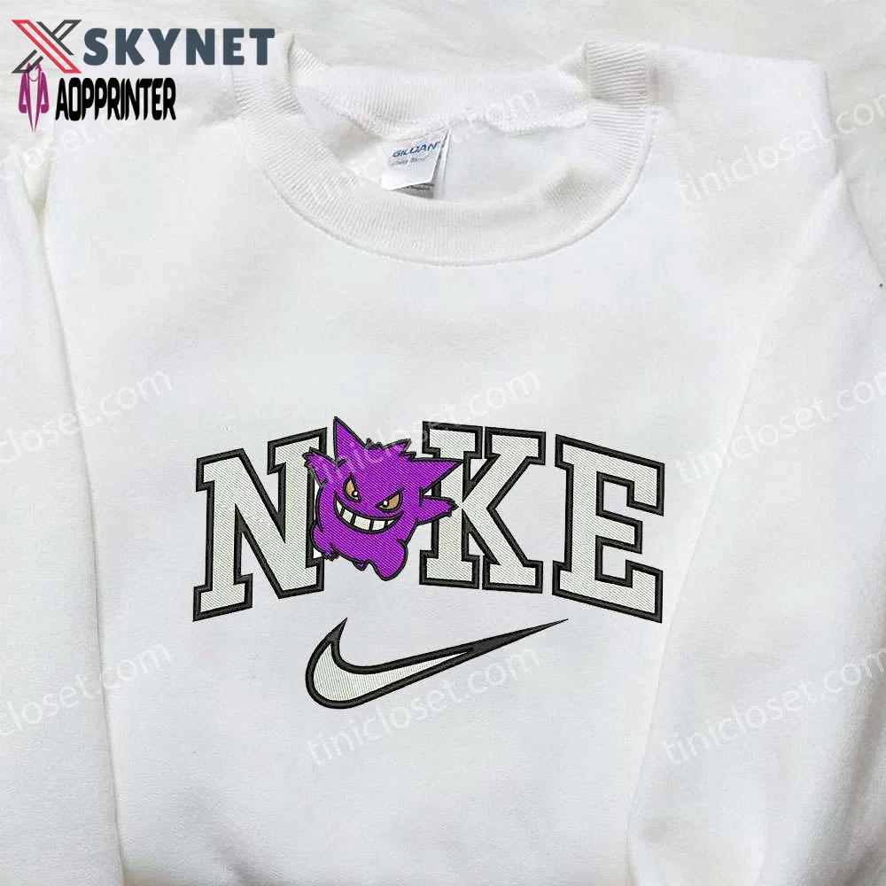 Gengar pokemon x nike embroidered shirt: anime and pokemon fans must-have! Embroidered Shirt