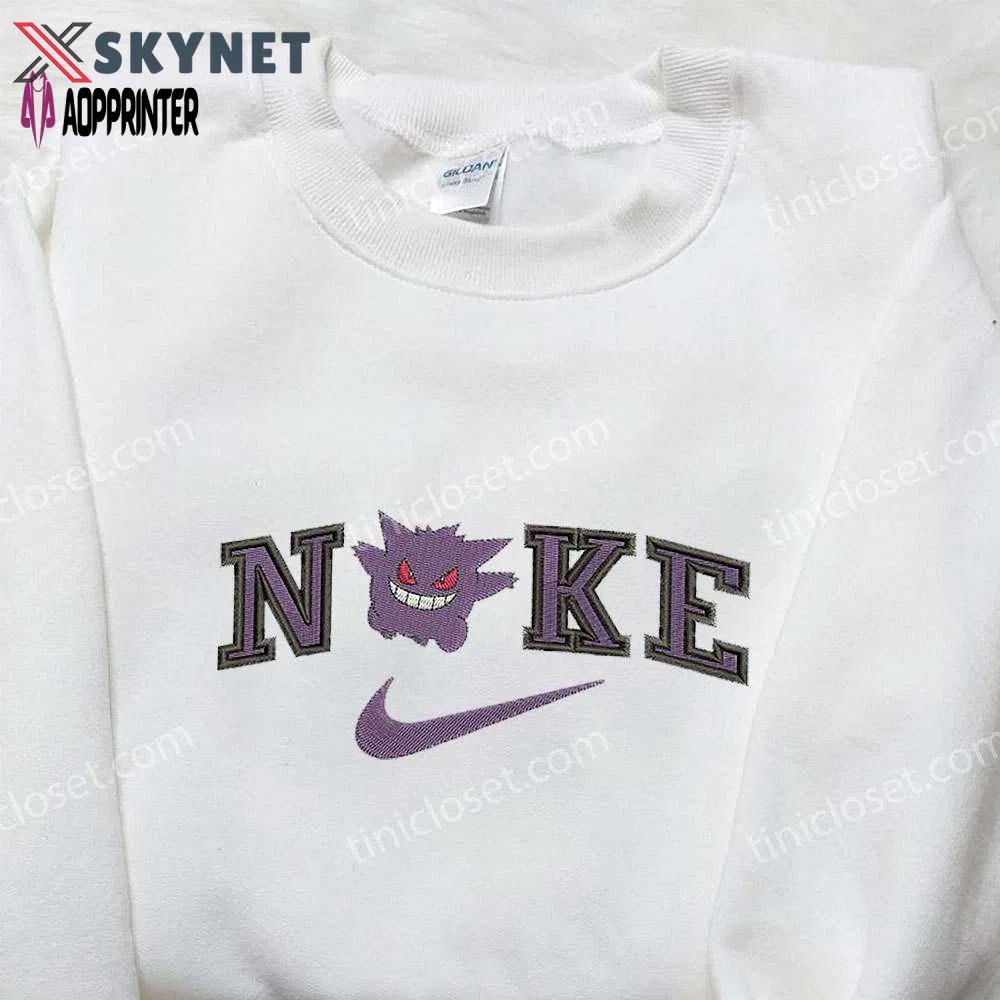 Gengar x nike embroidered shirt: custom pokemon apparel Embroidered Shirt