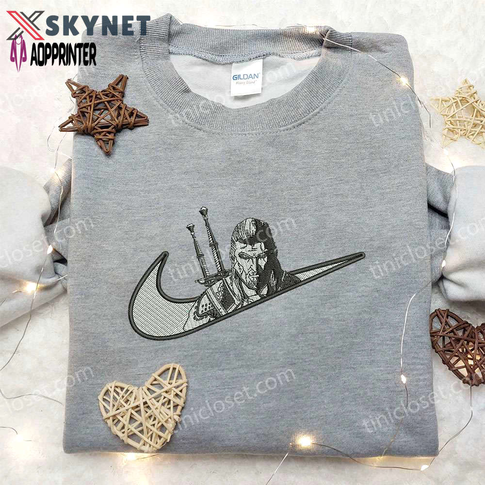 Geralt x nike embroidered shirt: custom design inspired by geralt of rivia limited edition Embroidered Shirt