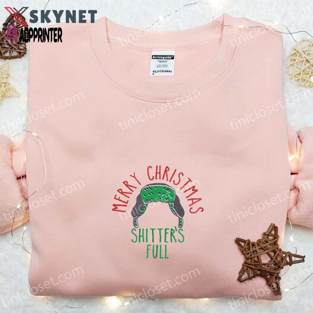Get festive with merry christmas shitters full shirt & hoodie – best family christmas gifts! Embroidered Shirt